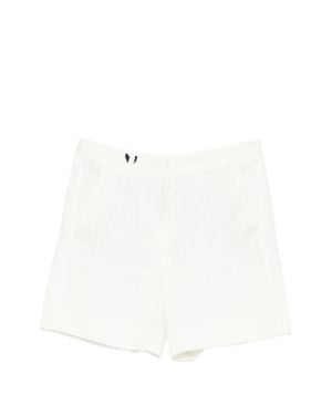 Max Mara High-Cut Waistband Shorts With Fly-Covered Zip - White