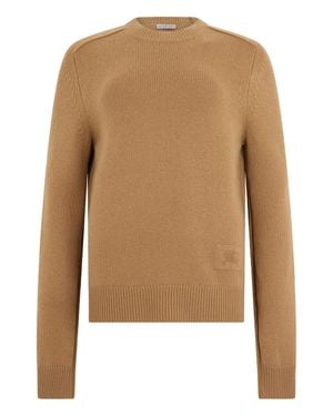 Burberry Crew Neck Cashmere Sweater - Brown