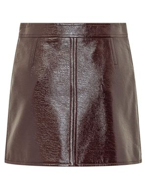 Courreges High-Shine Logo Mini Skirt - Brown