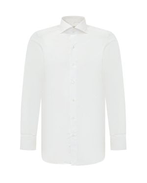 Finamore 1925 Sophisticated Mini Fit Button-Up Shirt - White