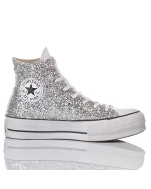 Converse Chuck Taylor All Star Lift Platform Glitter Sneaker - Gray