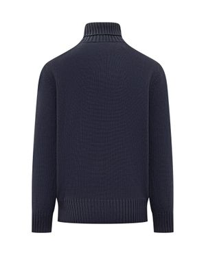 Givenchy High Neck Logo Pullover Sweater - Blue