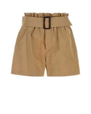 Saint Laurent Belted Bermuda Shorts - Natural