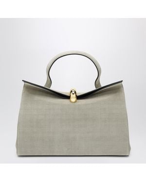 Jacquemus Valérie Mini Greige Folded Cowhide Leather Bag - Gray