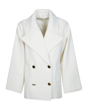 P.A.R.O.S.H. Double-Breasted Caban Coat For - White