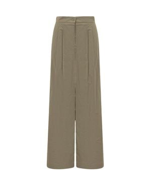 Weekend by Maxmara Wide-Leg Pleated Pants - Green