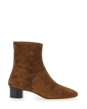 Le Monde Beryl Carole Suede Ankle Boots With Medium Block Heel For - Brown