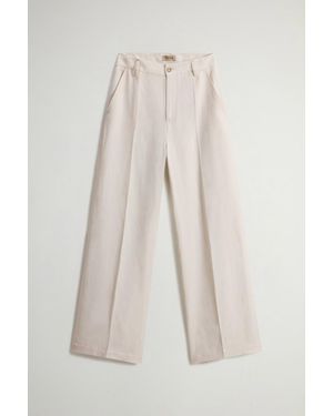 Woolrich Linen Blend Paint Pants - White