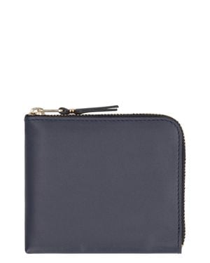 Comme des Garçons Leather Wallet With Zippered Closure Cow Hide & Cardholders - Gray