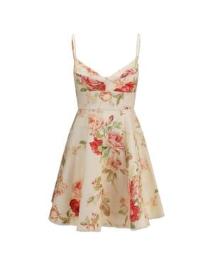 Zimmermann Adjustable Strap Shirred Mini Dress With Pockets - White