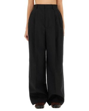 Moschino Tailored Wide-Leg Pants With Pleated Front - Black