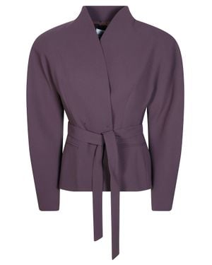 ANDAMANE Margaux Rounded-Shoulder Jacket - Purple