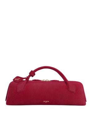 Alaïa Mini Suede Handbag With Hardware - Red