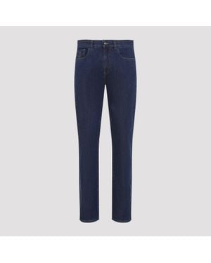 Canali 5 Pocket Denim Jeans - Blue