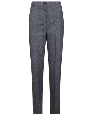 Weekend by Maxmara Straight-Leg Micro Jacquard Knit Pants With Back Elastic Waist - Gray