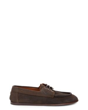 Dolce & Gabbana Calfskin Deck Moccasin - Brown