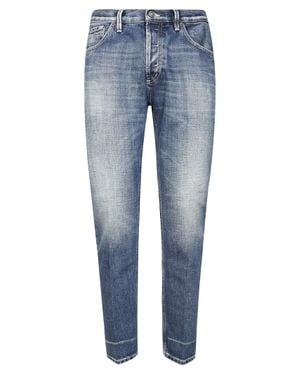 Dondup Tailored Straight-Leg Brighton Pants With Minimalist Design - Blue