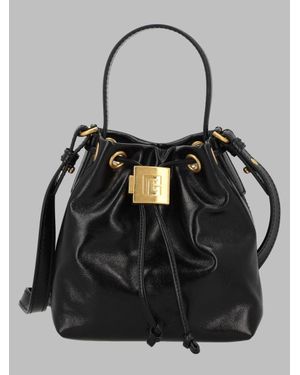 Balmain Bucket Bag Pulse Mini Calf Leather Shoulder - Black