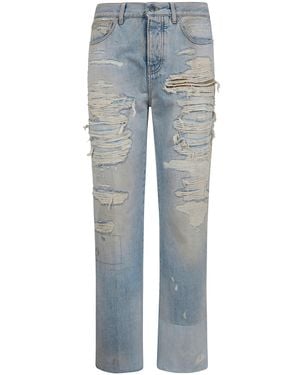 Amiri "Repaired" Boot Cut Jeans - Blue