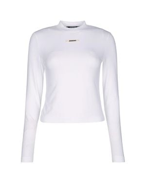 Jacquemus Grosgrain Detail Long-Sleeve T-Shirt - White