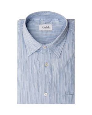 AMISH Vertical Striped Shirt For Summer - Blue