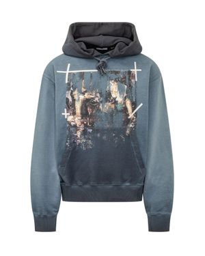 Off-White c/o Virgil Abloh Ribbed Narciso Hoodie - Blue