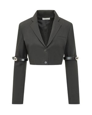 Coperni Mini Hybrid Short Jacket With Sleeve Straps - Black