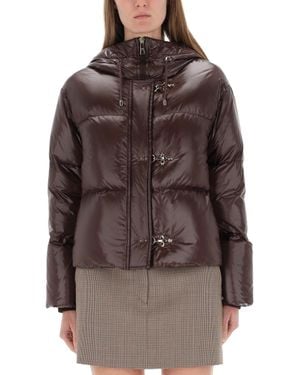Fay Down Jacket With Hood - Brown