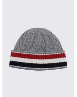 Thom Browne Cable And Rib Beanie Cap - Gray
