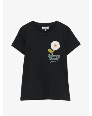Ganni Graphics Crew Neck T-Shirt - Black