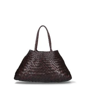 Dragon Diffusion Handwoven Leather Tote Bag - Brown