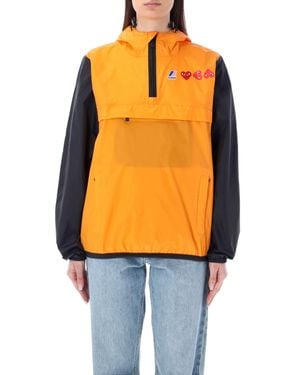 COMME DES GARÇONS PLAY Bicolor Waterproof Hooded Jacket - Orange
