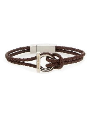 Ferragamo Bracelet Gancini Leather Calf Bracelets - White