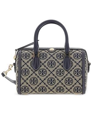 Tory Burch Monogram Pléthetanated Barrel Bag - Black
