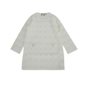 Twinset Kids Long-Sleeve Gown Dress - White