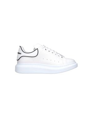 McQueen Calf Leather Sneakers With Rubber Sole - White