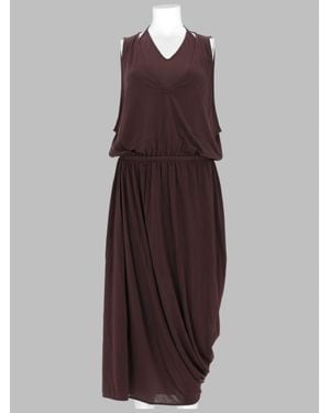 Lemaire Abito Drappeggiato Doppio Strato - Brown