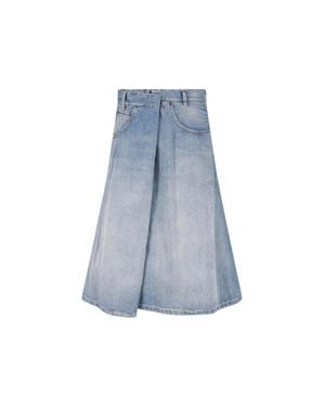 Maison Margiela Denim Wrap Midi Skirt - Blue