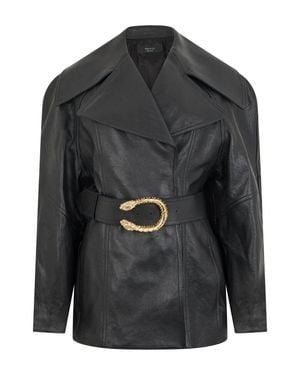 Gucci Knotted Leather Jacket - Black