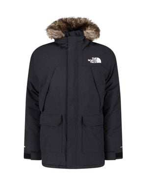 The North Face Insulated Hooded Parka With Faux Fur Trim - Blue