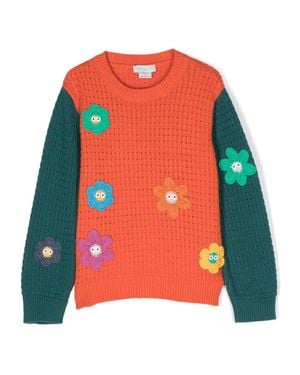 Stella McCartney "Flowers" Crew Neck Pullover - Orange