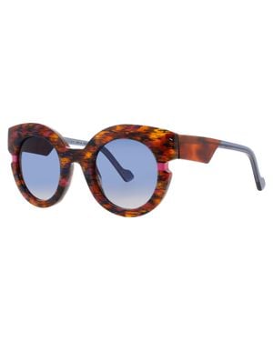 Face A Face Oversized Round Sunglasses 48-25-142 - Black