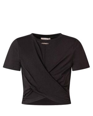Twinset Draped Front T-Shirt - Black