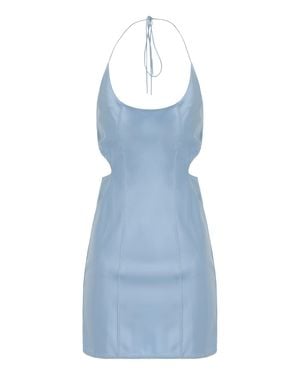 Anna October Mini Satin Dress - Blue