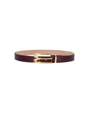 Victoria Beckham Leather Belt With Sculptural Buckle - Red