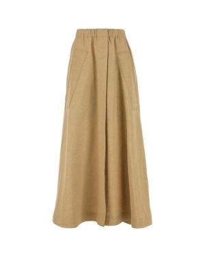 Co. Visse-Silk Blend Mini Skirt - Natural