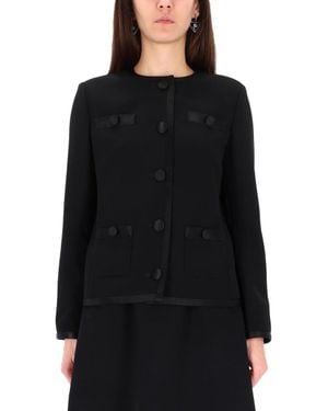 Dolce & Gabbana Wool And Silk Blend Tailored Outerwear - Black