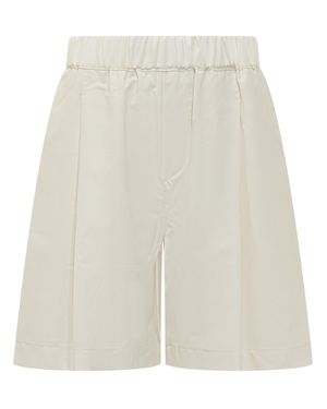 A PAPER KID Fresh Wool Bermuda Shorts - White