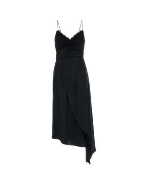 Moschino V Neck Midi Dress - Black