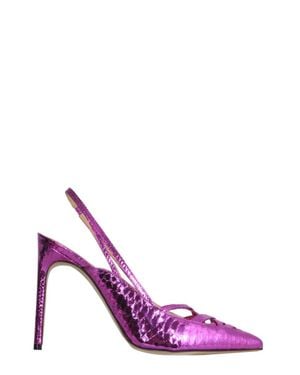 Giannico Leather Pump - Purple